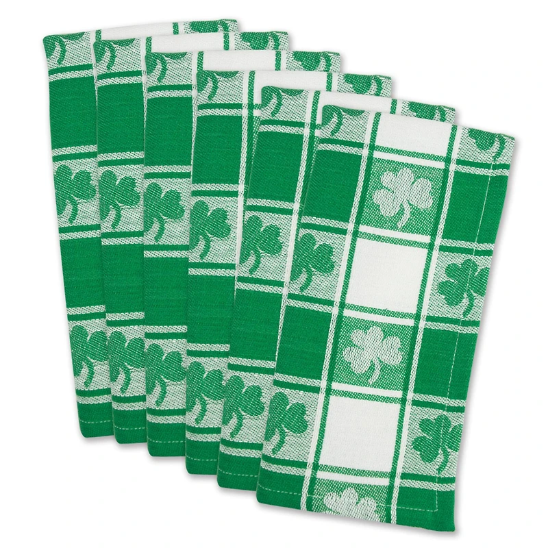 DII® Shamrock Woven Check Napkins, 6ct.