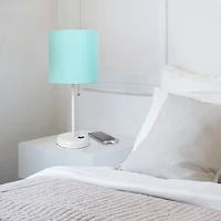 LimeLights White Base Lamp with USB Charging Port