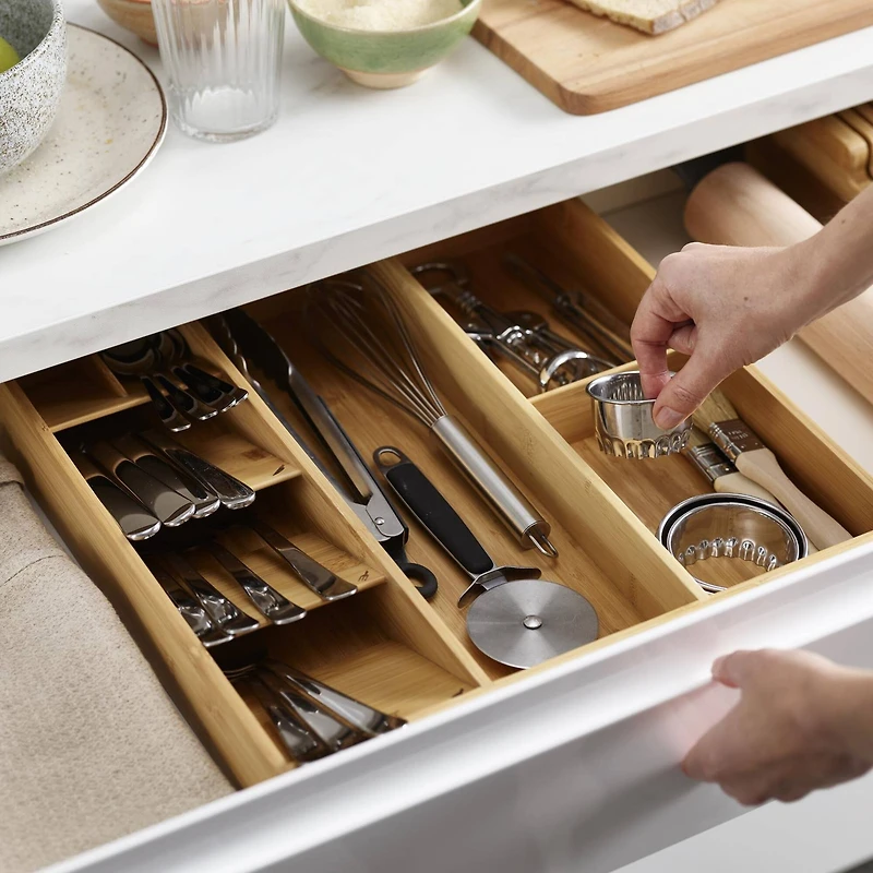 Joseph Joseph DrawerStore Bamboo Cutlery, Utensil & Gadget Organizer