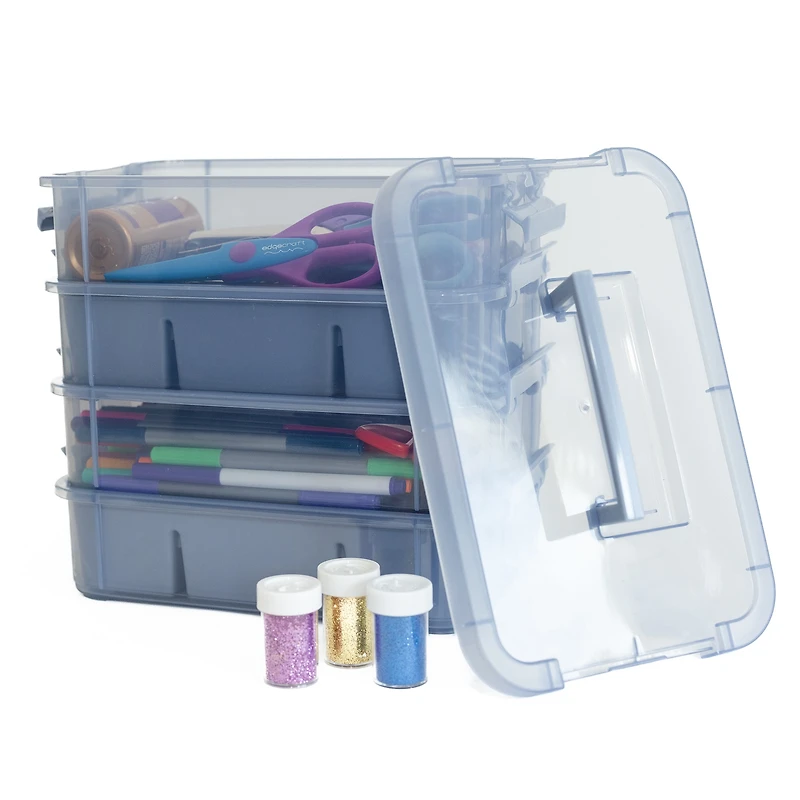 Everything Mary Four Tray Plastic Storage Organizer