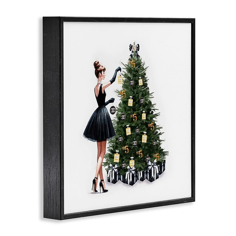 Stupell Industries Trendy Christmas Tree Framed Giclee Wall Art