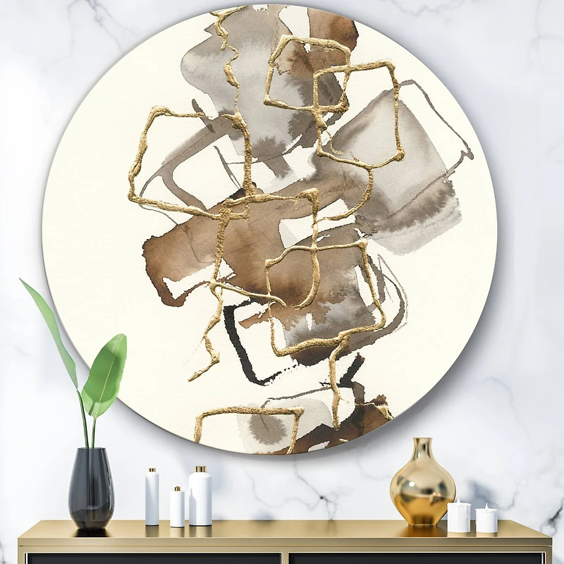 Designart - Gold Glam Squares III