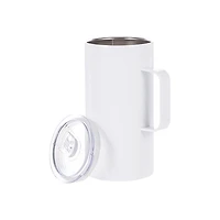 Craft Express 20oz. White Stainless Steel Mug with Handle and Slide Lid, 4ct.