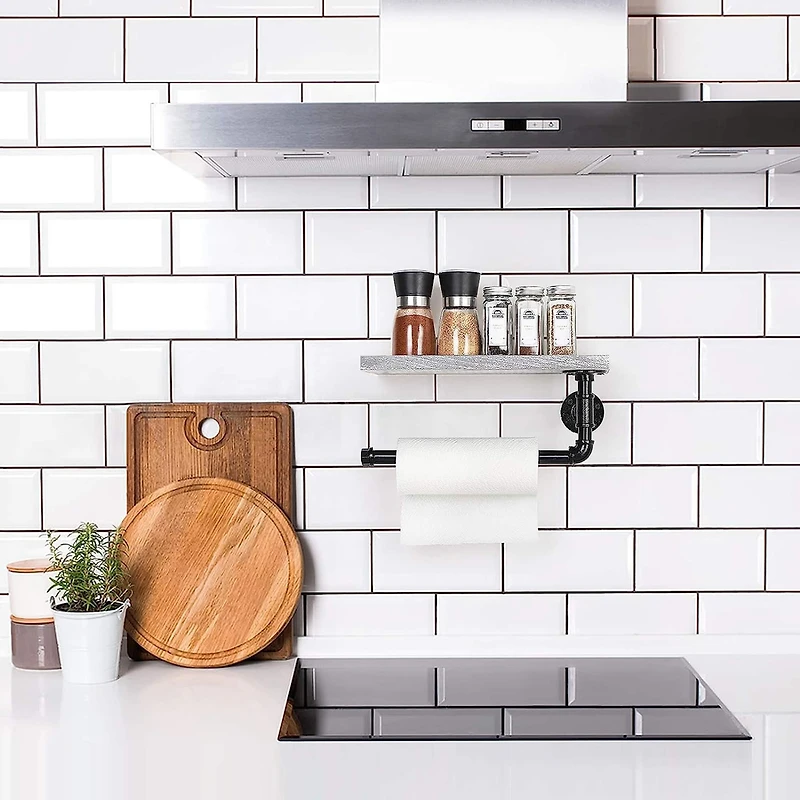 Paper Towel Holder with Shelf Industrial Pipe