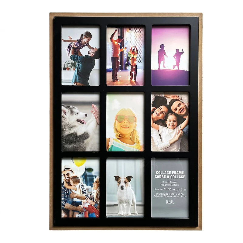 9 Opening 4" x 6" Black & Brown Collage Frame by Studio Décor®