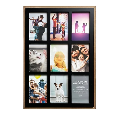 9 Opening 4" x 6" Black & Brown Collage Frame by Studio Décor®