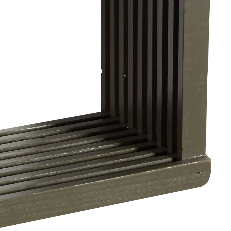 Gray Wood Contemporary Wall Shelf, 12" x 23" x 7"