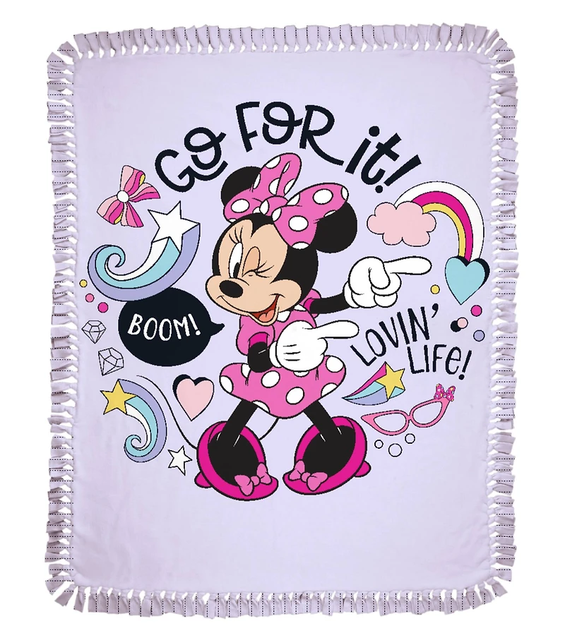 Disney® 48" Minnie Mouse Go For It! No Sew Fleece Throw Kit