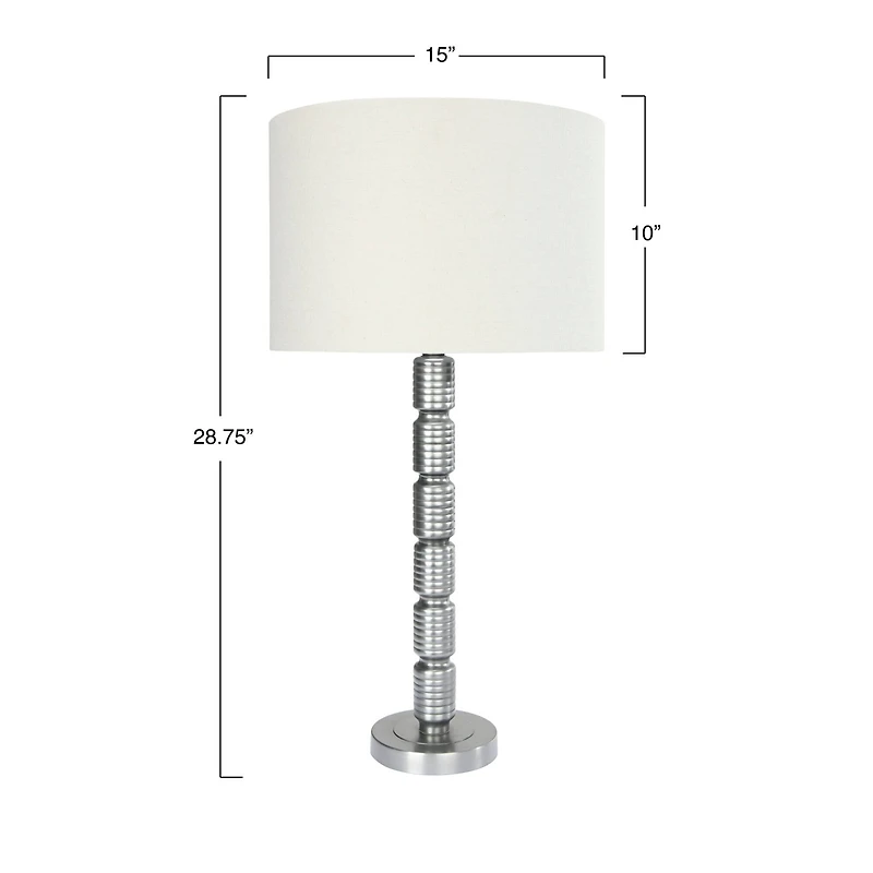 Hello Honey® 28.7" Faceted Aged Pewter Metal Column Table Lamp