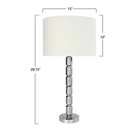 Hello Honey® 28.7" Faceted Aged Pewter Metal Column Table Lamp
