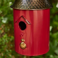 Glitzhome® 24" Retro Red Metal Bell Roof Birdhouse