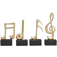 Novogratz Gold Musical Notes Sculpture Set