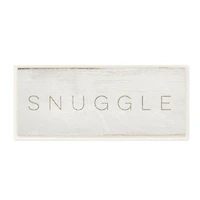 Stupell Industries Snuggle Text Minimal Distressed Beige Paint, 7" x 17"