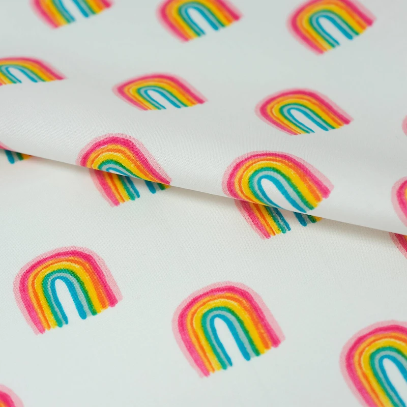 SINGER Rainbow Day Print Fat Quarter Ringspun Cotton Fabric