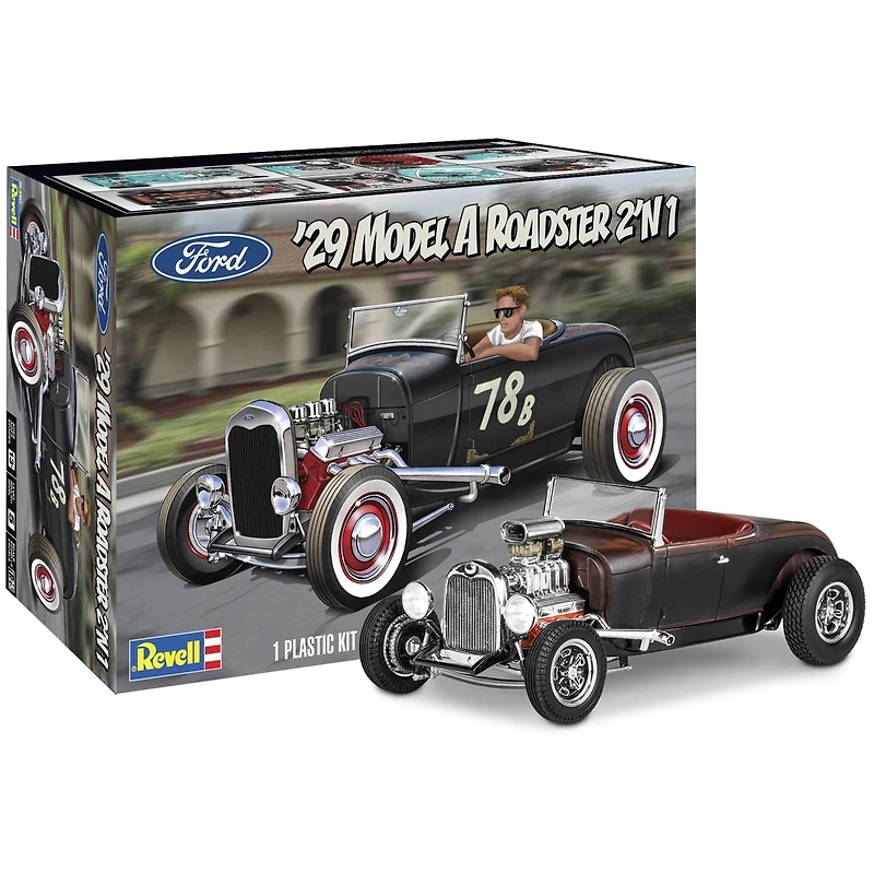 1929 Ford Model A Roadster 2n1 Plastic Model Kit