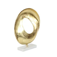 17" Gold Aluminum Glam Abstract Sculpture