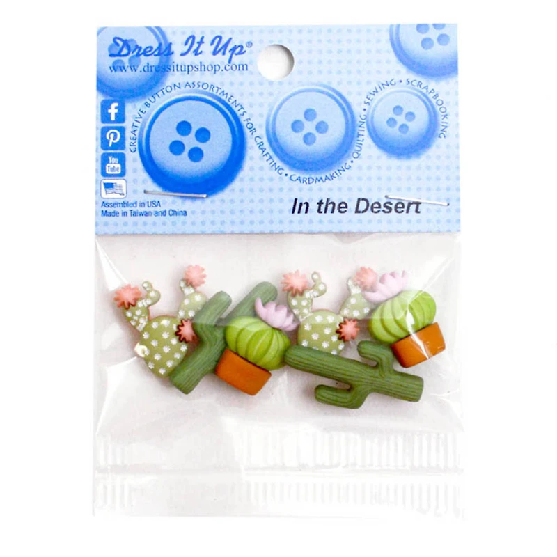 Dress It Up In the Desert Cactus Nature Themed Buttons