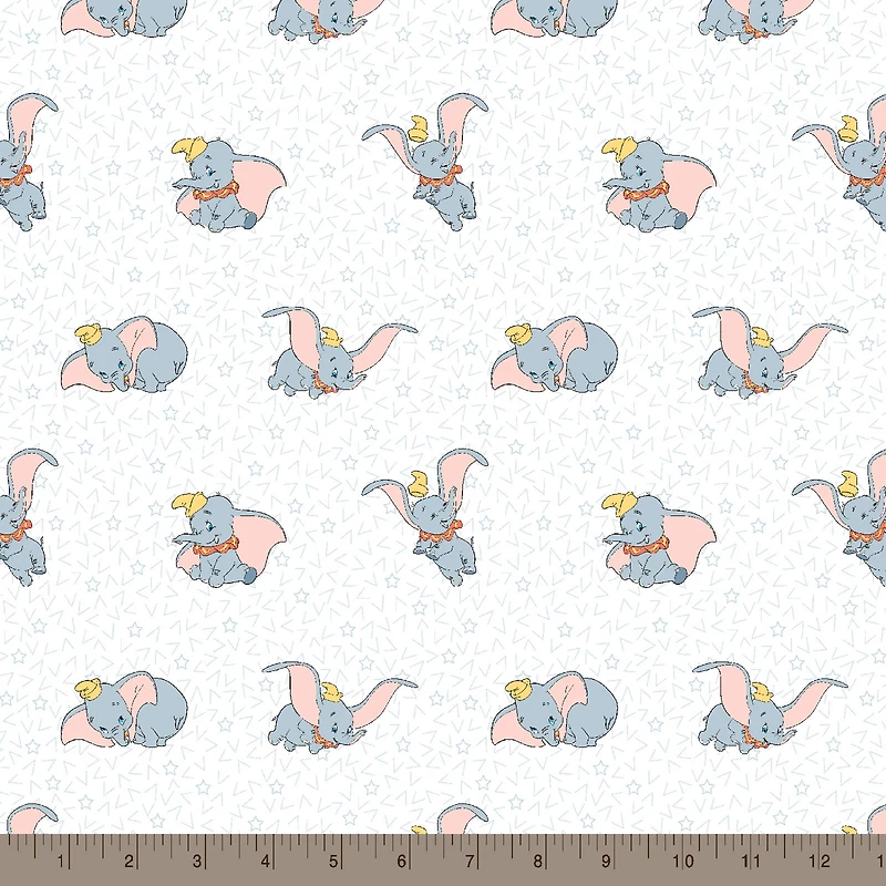 Disney® Classics White Many Faces of Dumbo Cotton Fabric