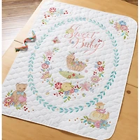 Bucilla® Sweet Baby Stamped Cross Stitch Crib Cover Kit