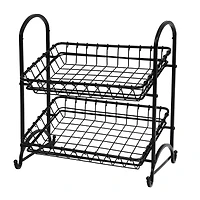 18.5" Black 2-Tier Metal Removable Baskets