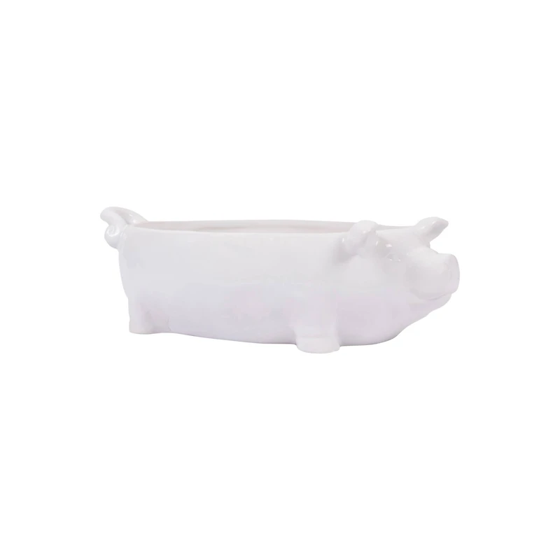 Hello Honey® 12.5" White Ceramic Pig Shaped Bowl