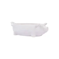 Hello Honey® 12.5" White Ceramic Pig Shaped Bowl