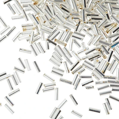 12 Pack: John Bead Crystal Silver Lined Czech Glass Bugle Beads