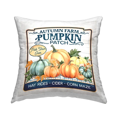 Stupell Industries Autumn Farm Pumpkin Patch Decorative Printed Throw Pillow