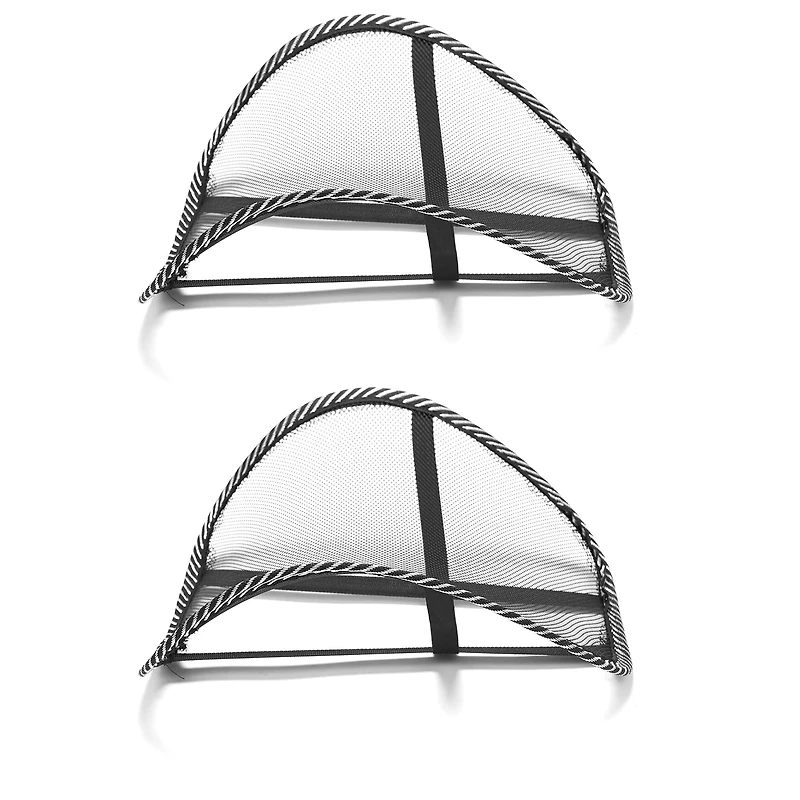 Mind Reader Black Mesh Lumbar Support Adjustable Cushion Set