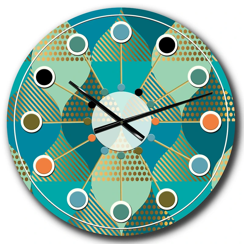 Designart 'Luxury Retro Drops I Mid-Century Modern Wall Clock