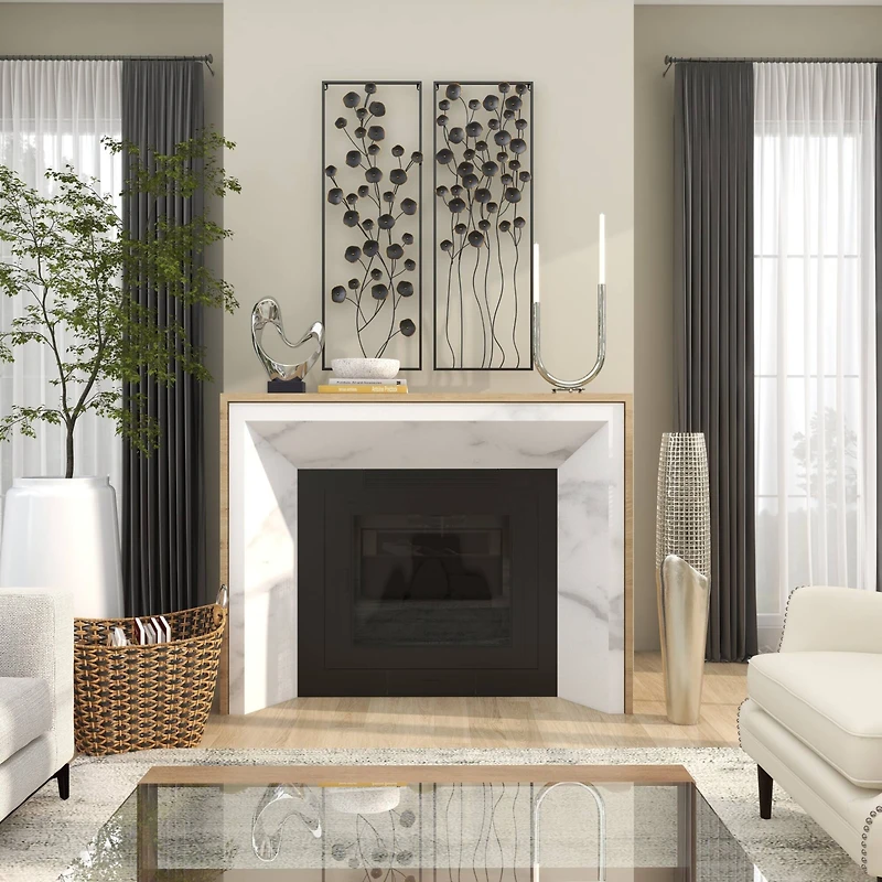 3ft. Silver Aluminum Grid Inspired Vase with Open Frame Design