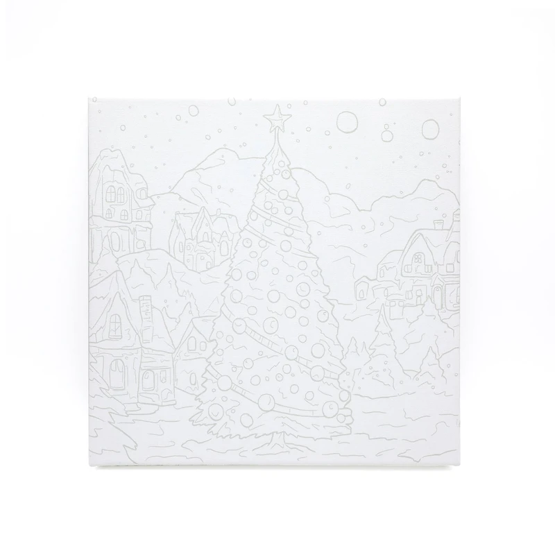 11" x 11" Festive Tree Canvas Painting Kit by Artist's Loft™