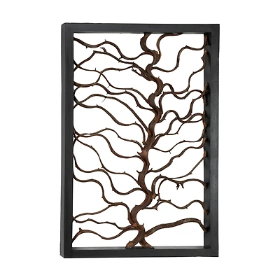 Black & Brown Rustic Teak Wood Wall Décor