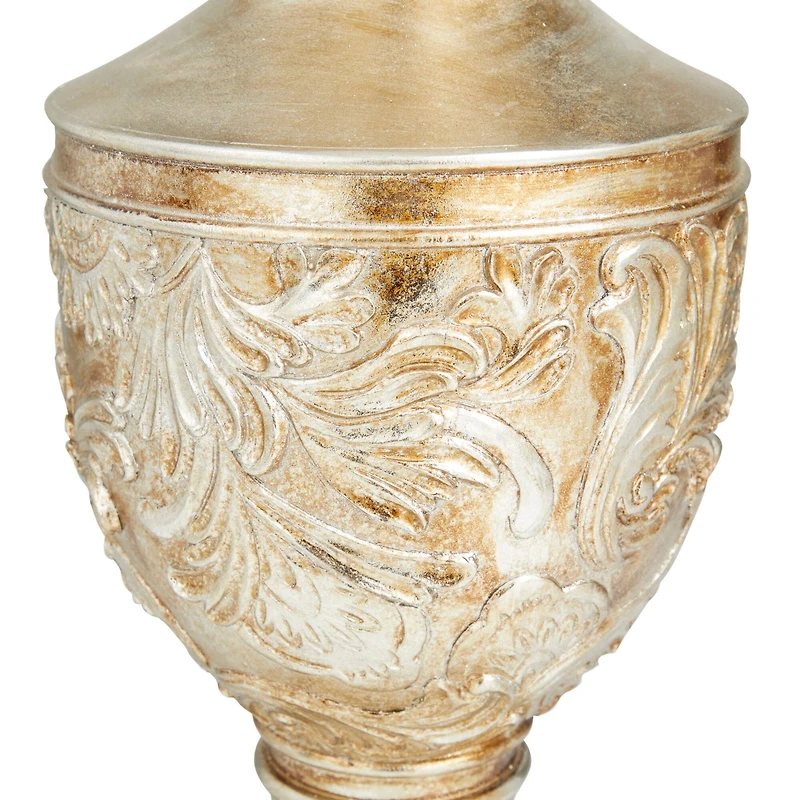 Gold Polystone Traditional Vase, 7" x 7" x 7"