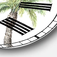 Designart 'Mixed Botanical Greens Palms Ii Farmhouse Wall Clock