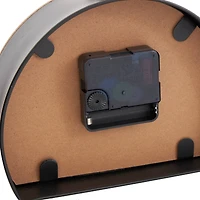 Wooden Semicircle Clock Set with Brown Wooden Frame & Ring Handle