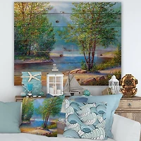 Designart - Green Trees By The Riverside