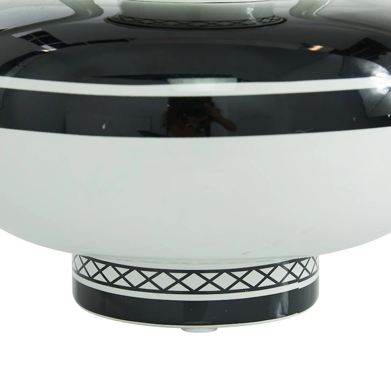 White Ceramic Eclectic Vase, 7" x 7" x 7"