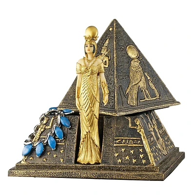 Design Toscano 6.5" Egyptian Goddess Isis Pyramid Treasure Box Sculpture