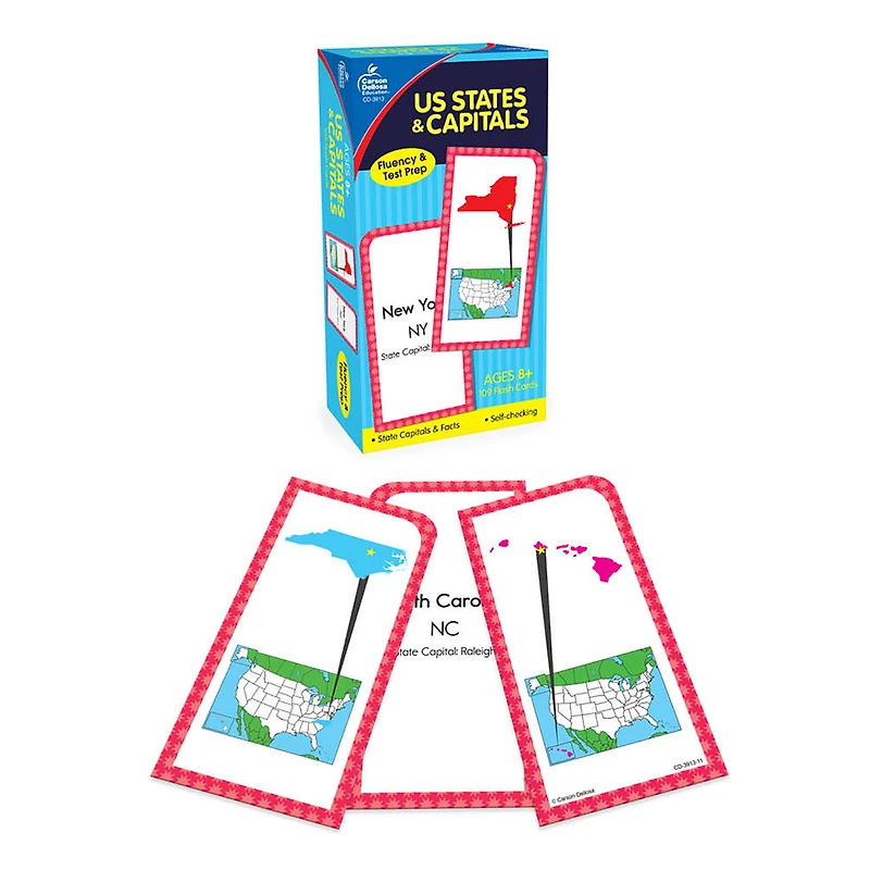Carson Dellosa® Education U.S. States & Capitals Flash Cards, Pack of 3