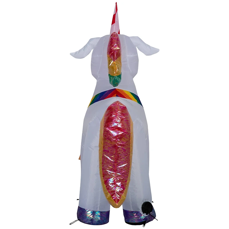 3.5ft. Airblown® Inflatable Christmas Unicorn with Rainbow Scarf & Iridescent Accents