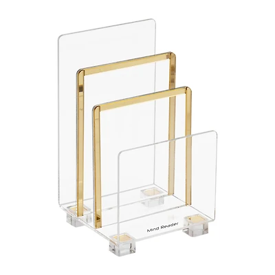 Mind Reader Cosmopolitan Collection Gold 3-Tier Mail Sorter