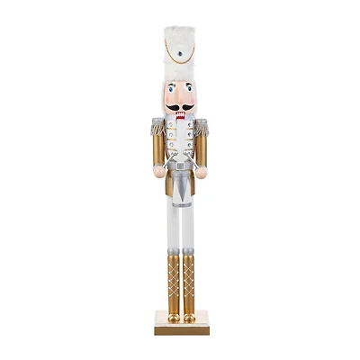 Glitzhome® 35.75"H Wooden Christmas Gold Dressed Soldier Nutcracker