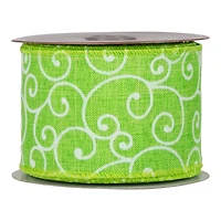 2.5" x 10yd. Swirl Spring Craft Wired Ribbon