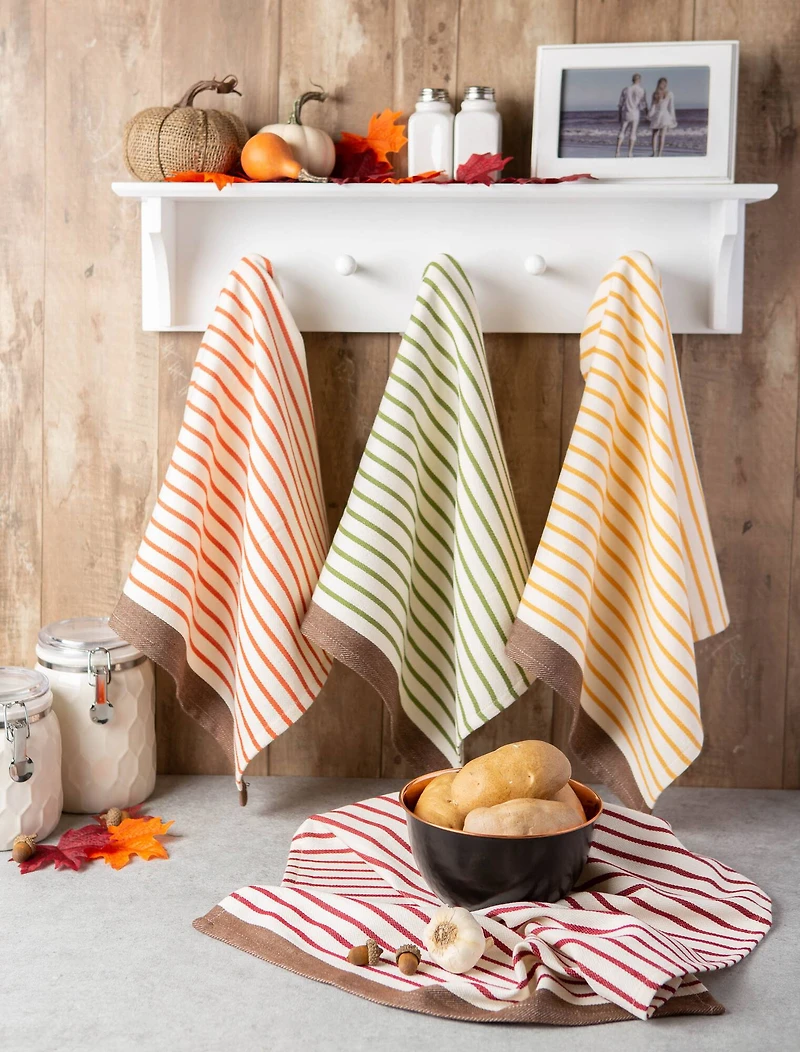 DII® Harvest Prep Stripe Woven Dishtowel Set