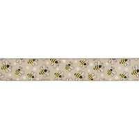 2.5" x 10yd. Burlap Bumblebee Design Wired Spring Craft Ribbon