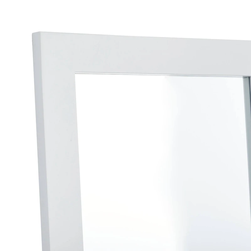 White Wood Contemporary Wall Mirror 24" x 42"