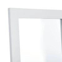 White Wood Contemporary Wall Mirror 24" x 42"