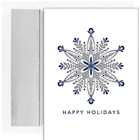 JAM Paper 5" x 7" Ornate Silver Snowflake Cards & Matching Envelopes Set, 18ct.