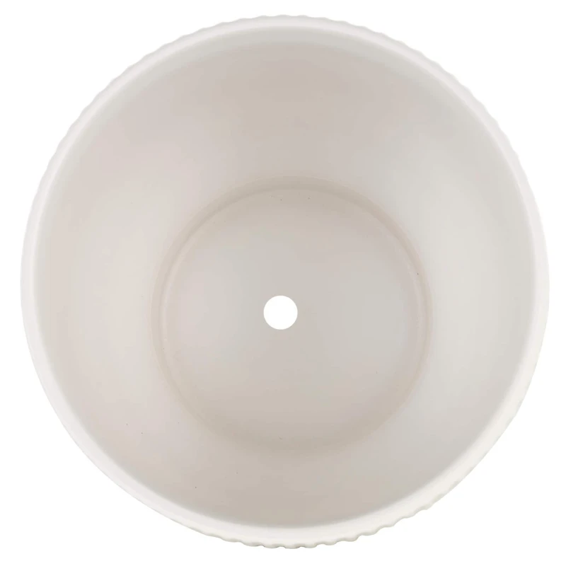 Cream Ceramic Planter with Tapered Base Set